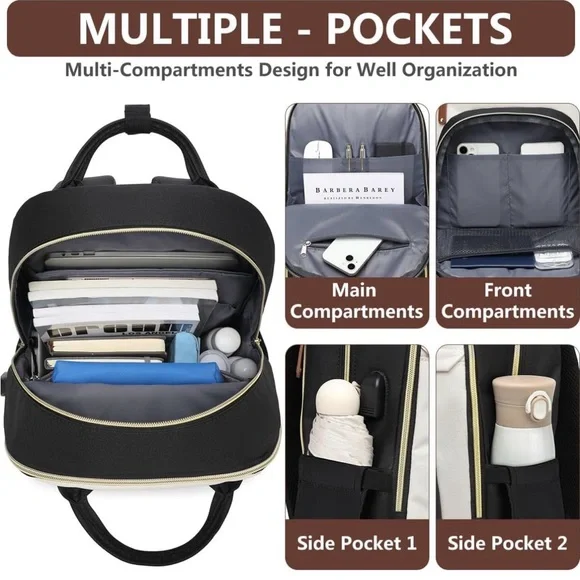 NWT-Bagswan Laptop Backpack for Women College Bookbag - 17.3 Inch - Picture 5 of 11